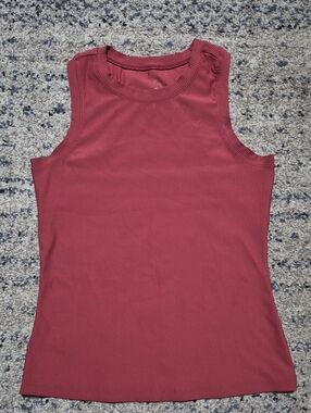 Ribbed Sleeveless Tank Top in Dusty Rose